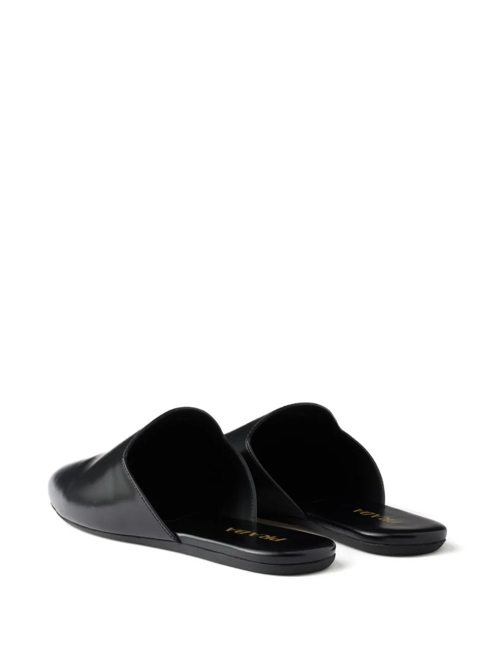 Prada embossed-logo leather mules Black