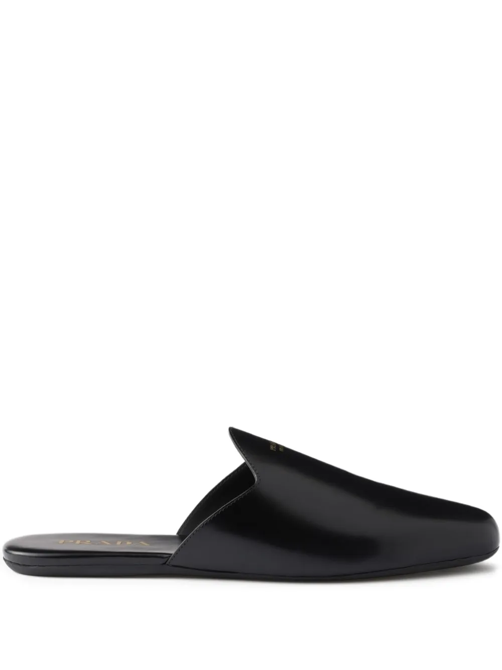 Prada embossed-logo leather mules Zwart