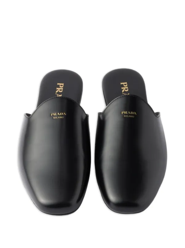PRADA レザーミュール　サンダル Prada レザーミュール | ブラック | FARFETCH JP