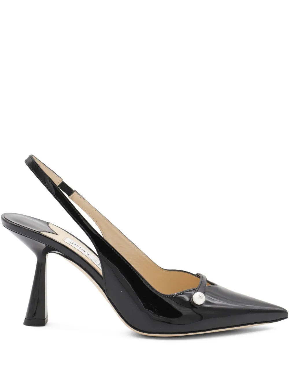 Jimmy Choo 85MM slingback pearl pumps Black
