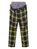 Vivienne Westwood Builder check-pattern layered trousers - Blue