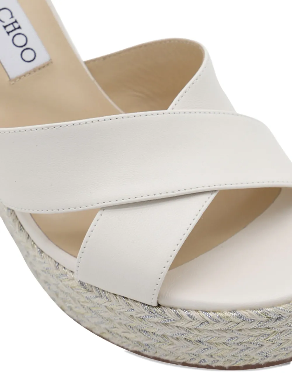 Jimmy Choo 100 mm Dellena 100 espadrilles met gekruiste bandjes Wit