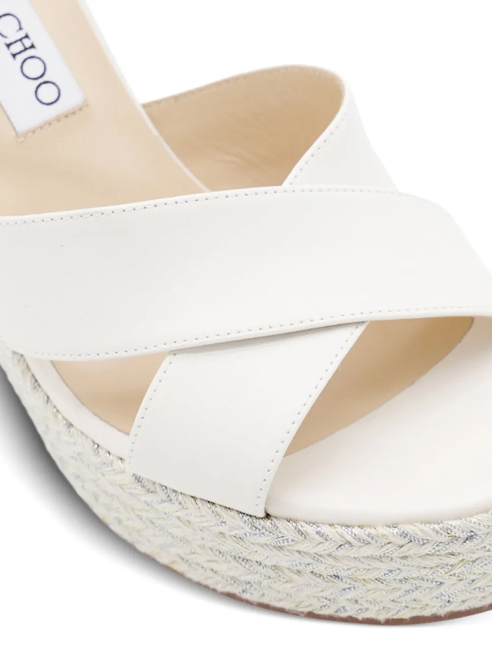 Jimmy Choo 100 mm Dellena 100 espadrilles met gekruiste bandjes Wit