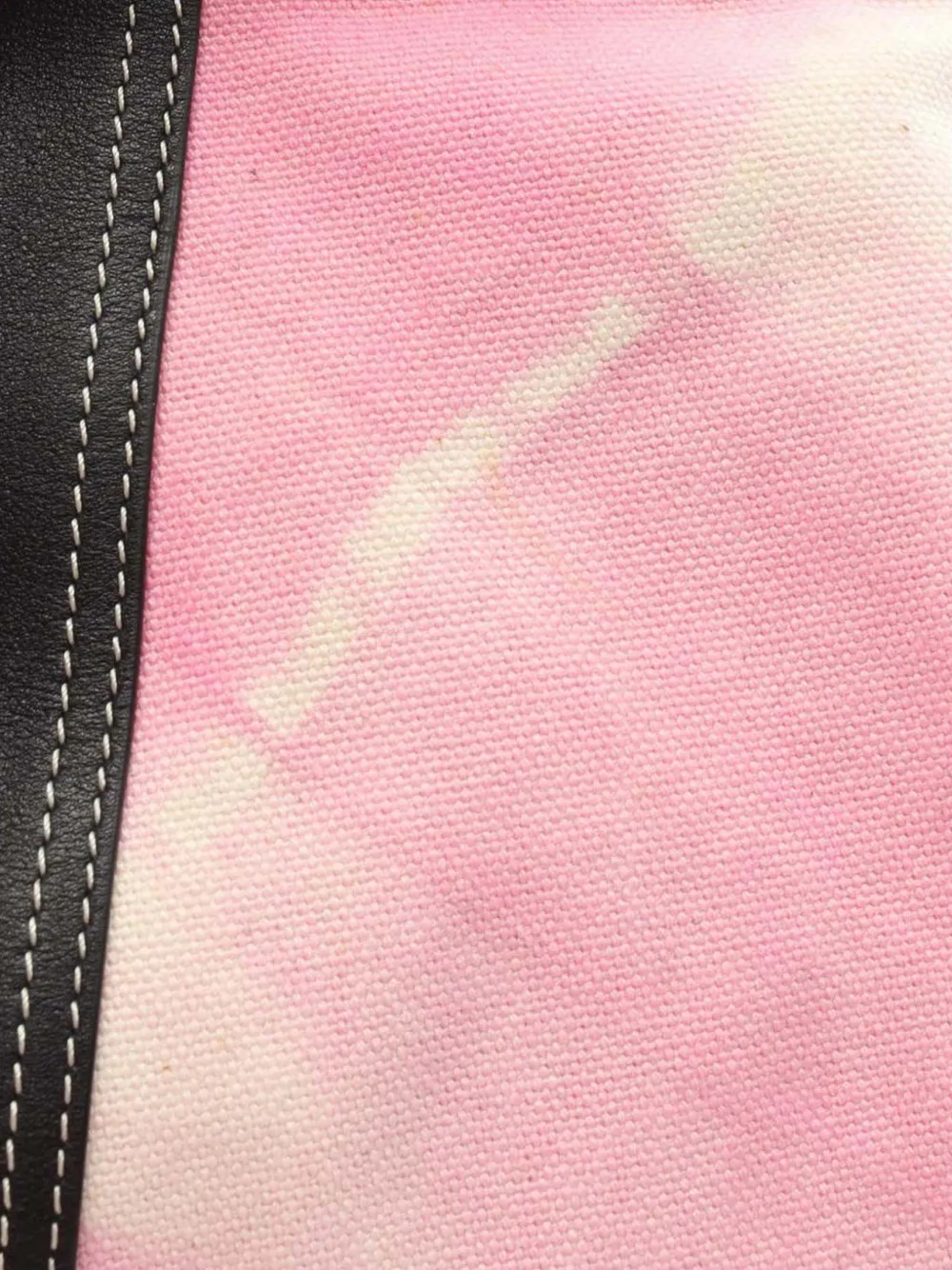 Pre-owned Celine 2000-2025 Smooth Calfskin And Canvas Tie Dye Frame Tote Bag