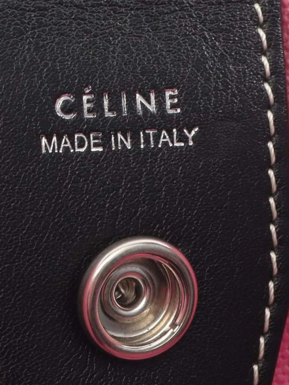 Pre-owned Celine 2000-2025 Smooth Calfskin And Canvas Tie Dye Frame Tote Bag