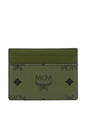 MCM Aren Visetos モノグラム 二つ折り財布 | グリーン | FARFETCH JP