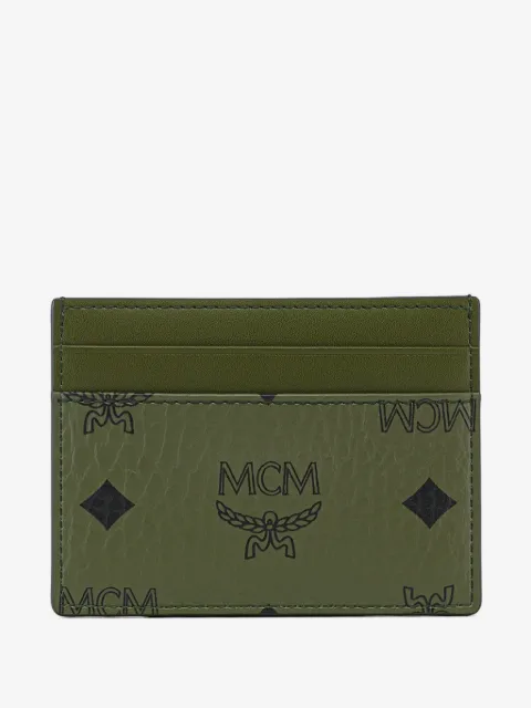MCM tarjetero Visetos de lona con monograma