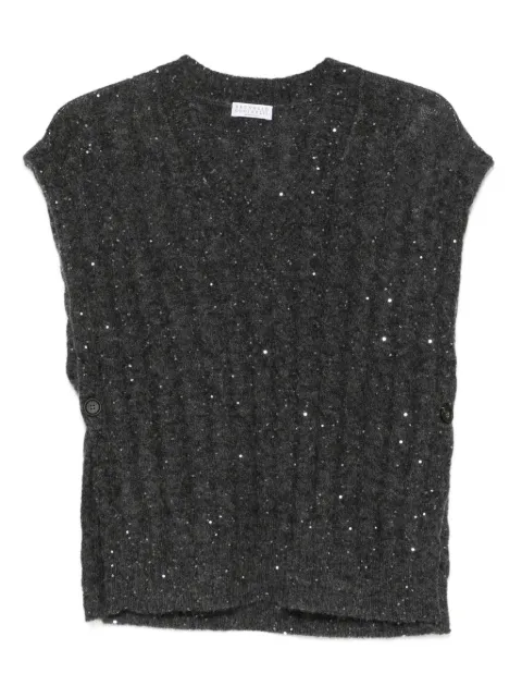 Brunello Cucinelli sequin-embellished sleeveless top