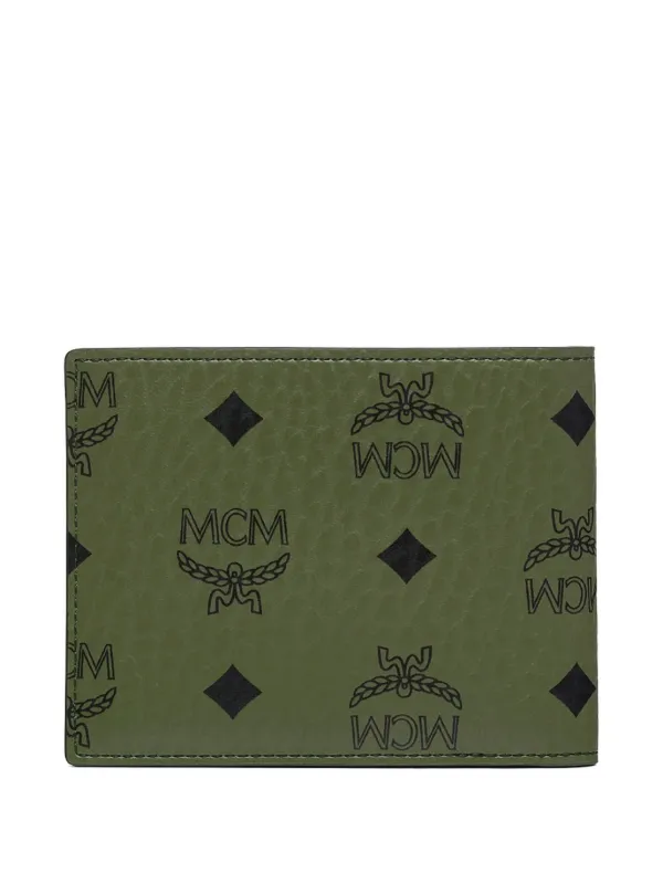 MCM Aren Visetos Monogram Bifold Wallet Green FARFETCH IN