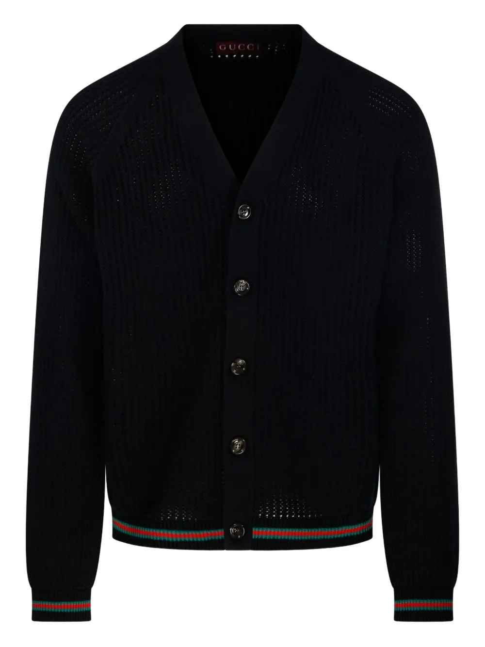 Gucci Ribgebreid vest Zwart