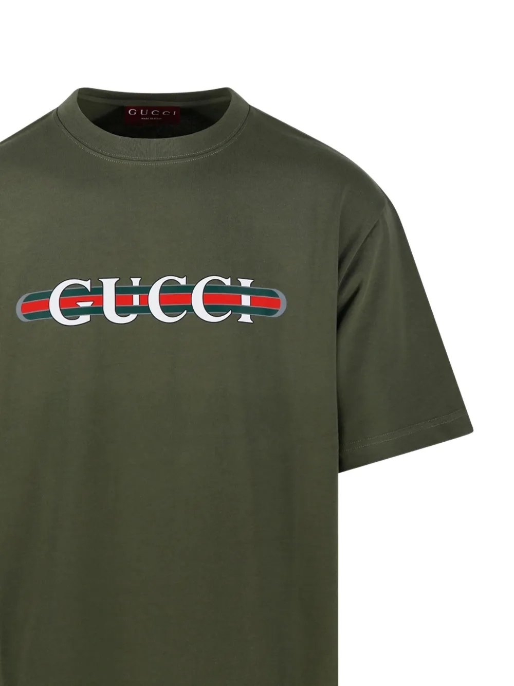 Gucci T-shirt met logoplakkaat Groen