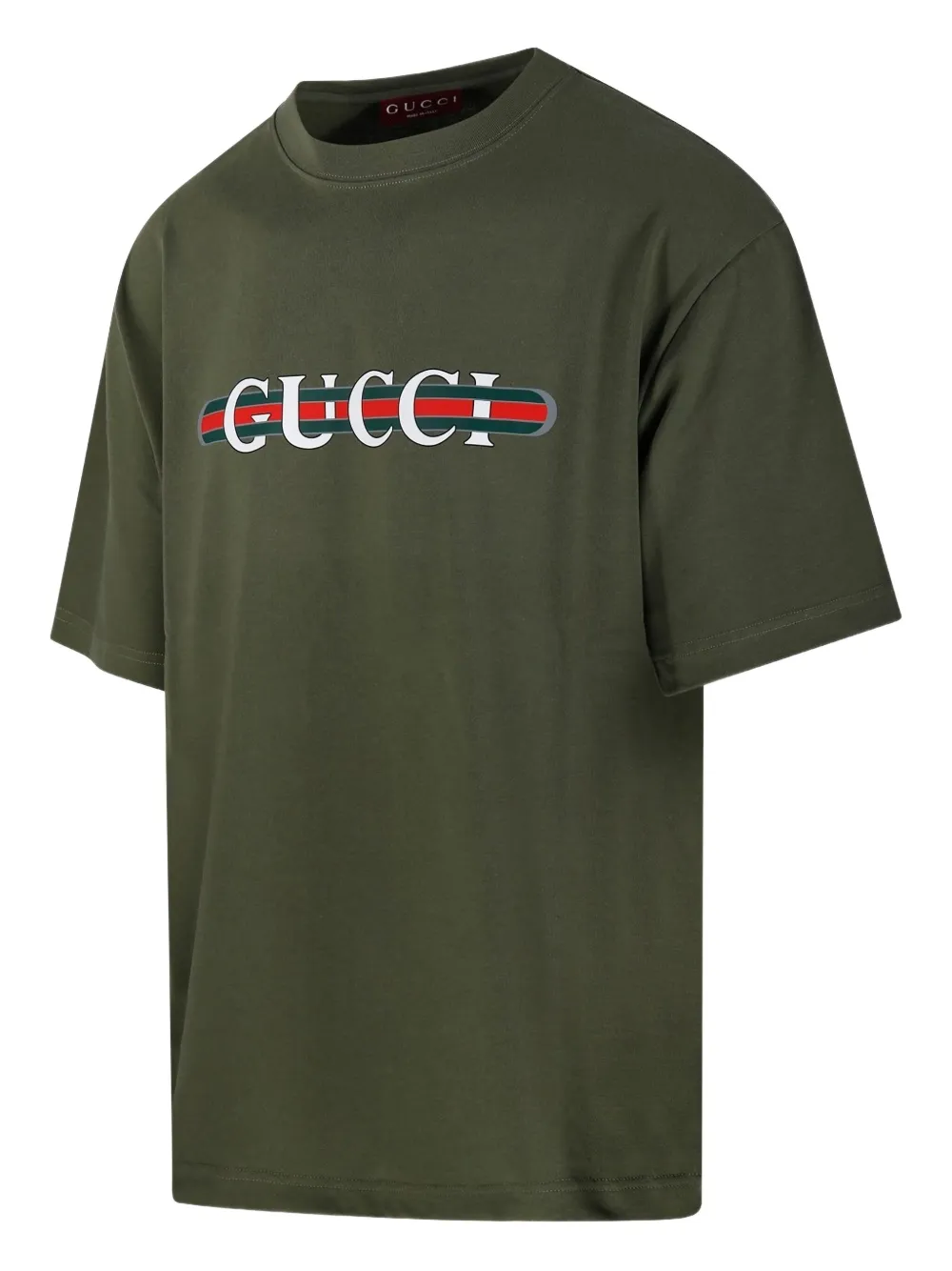 Gucci T-shirt met logoplakkaat Groen