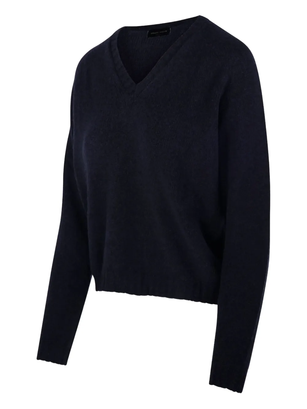 Roberto Collina Trui met V-hals en lange mouwen Blauw