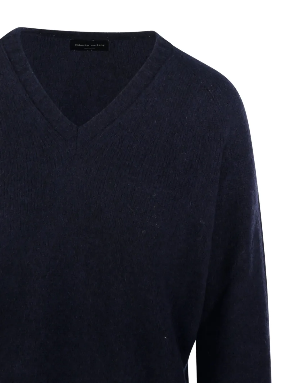 Roberto Collina Trui met V-hals en lange mouwen Blauw