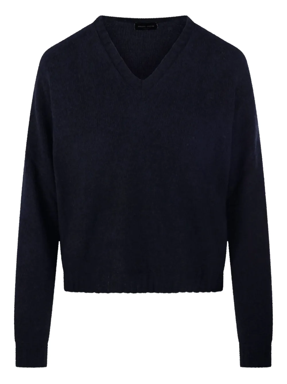 Roberto Collina Trui met V-hals en lange mouwen Blauw