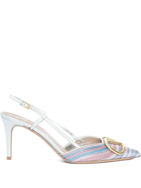 Valentino Garavani Sandália slingback com listras e salto 80mm