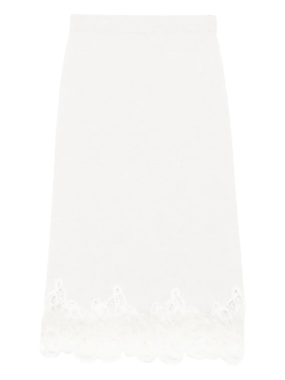 Fabiana Filippi lace-trimmed midi skirt Wit