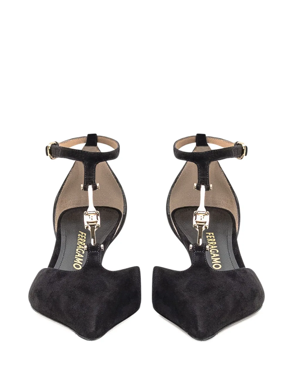 Ferragamo 40 mm pumps met T-bandje Zwart