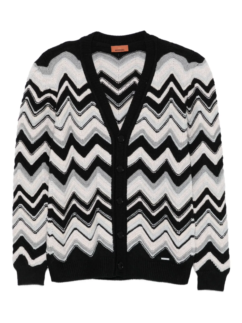 Missoni Kids zigzag-pattern cardigan | Black | Image 1