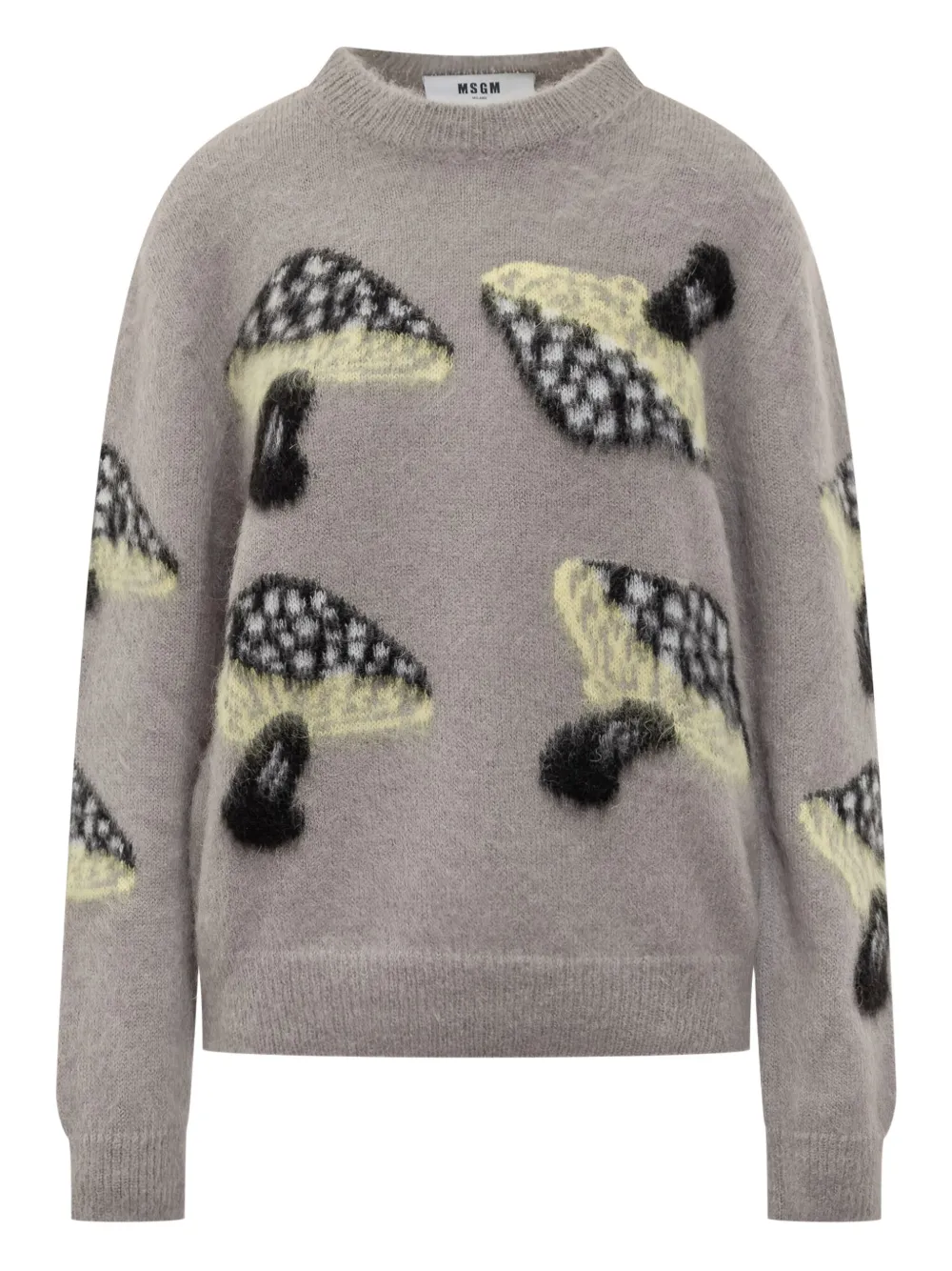 MSGM mushroom-intarsia sweater Grijs