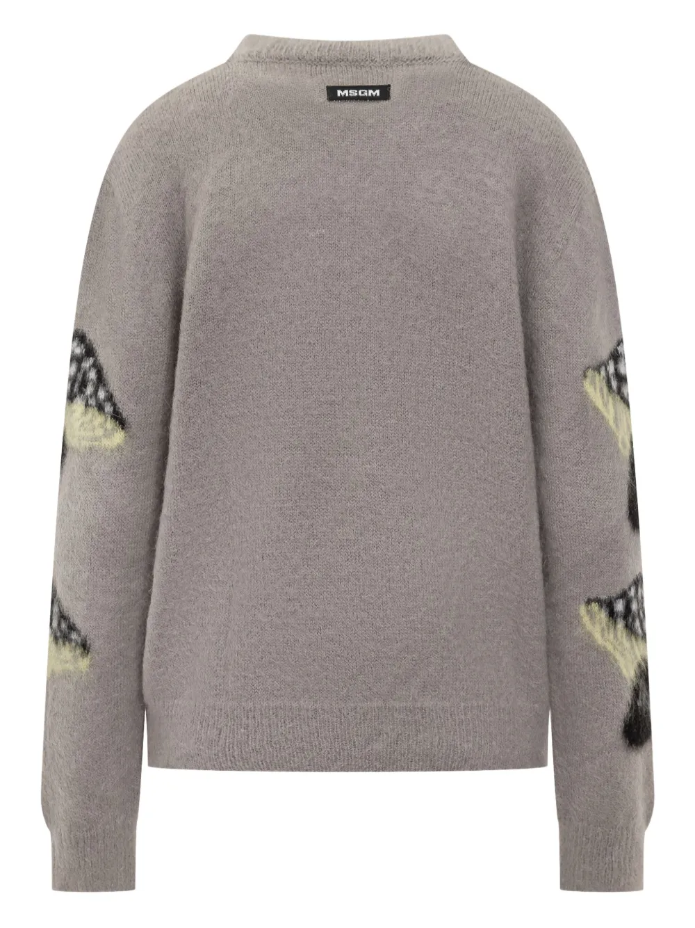 MSGM mushroom-intarsia sweater Grijs