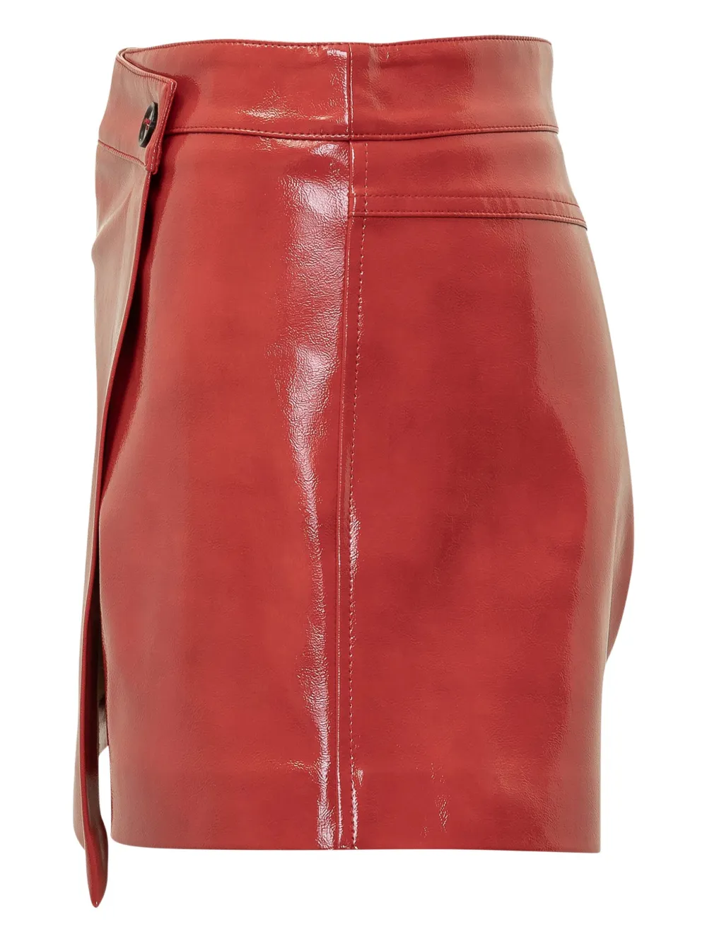 MSGM patent leather asymmetric skorts Rood