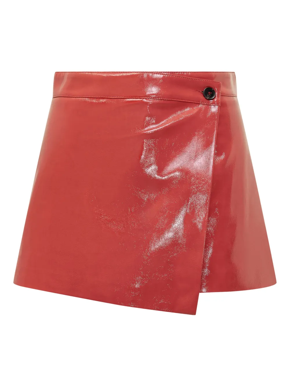 MSGM patent leather asymmetric skorts Rood