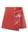 MSGM patent leather asymmetric skorts - Red