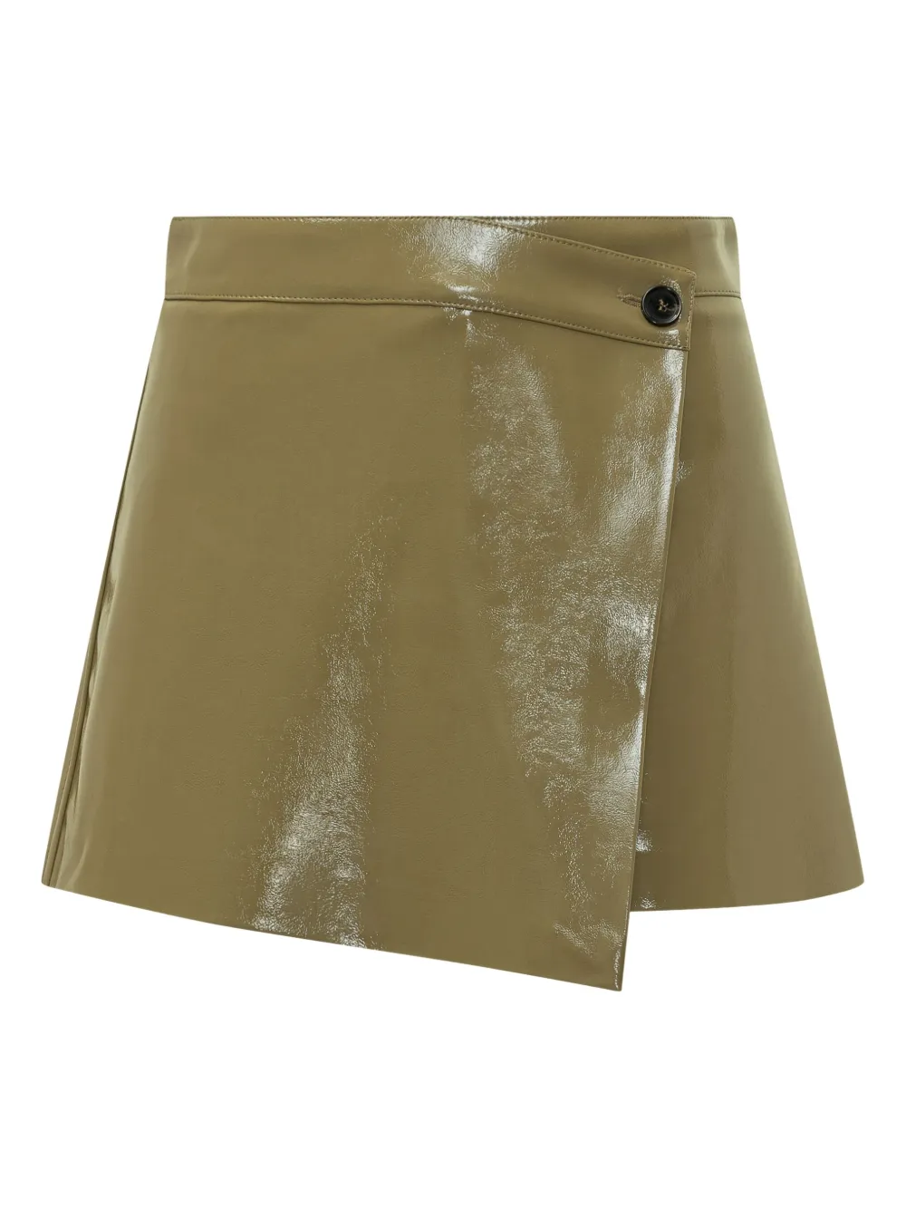 MSGM asymmetric patent leather skorts Groen