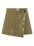 MSGM asymmetric patent leather skorts - Green