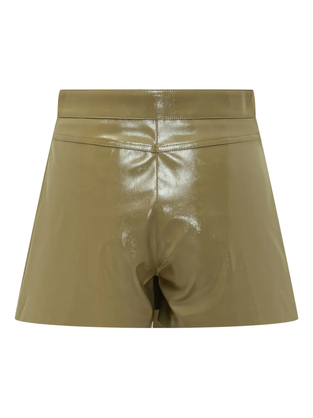 MSGM asymmetric patent leather skorts Groen