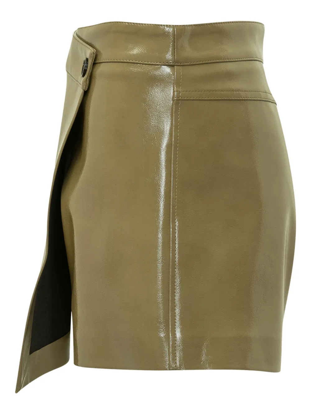 MSGM asymmetric patent leather skorts Groen