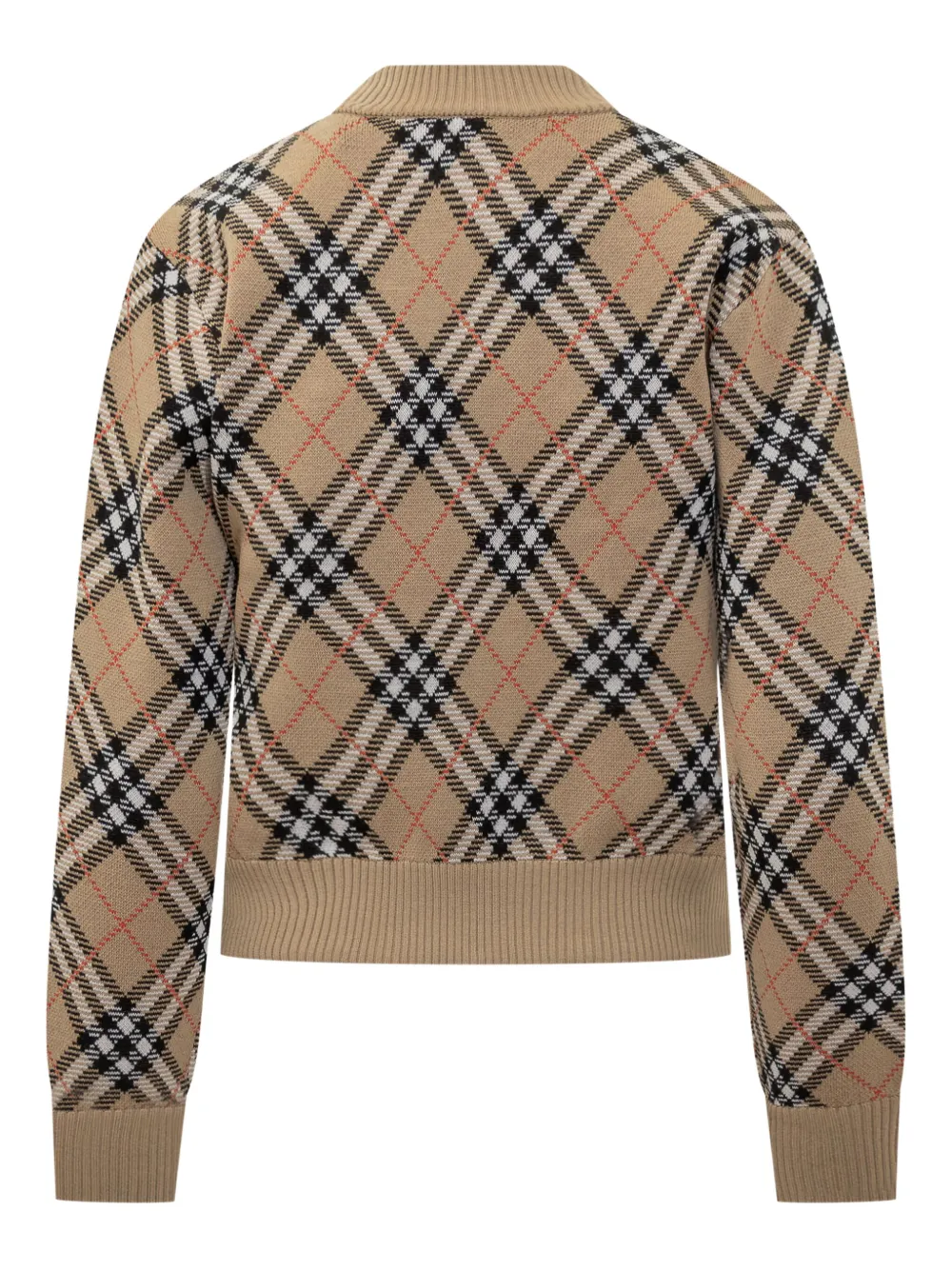 Burberry checked zip-up cardigan Beige