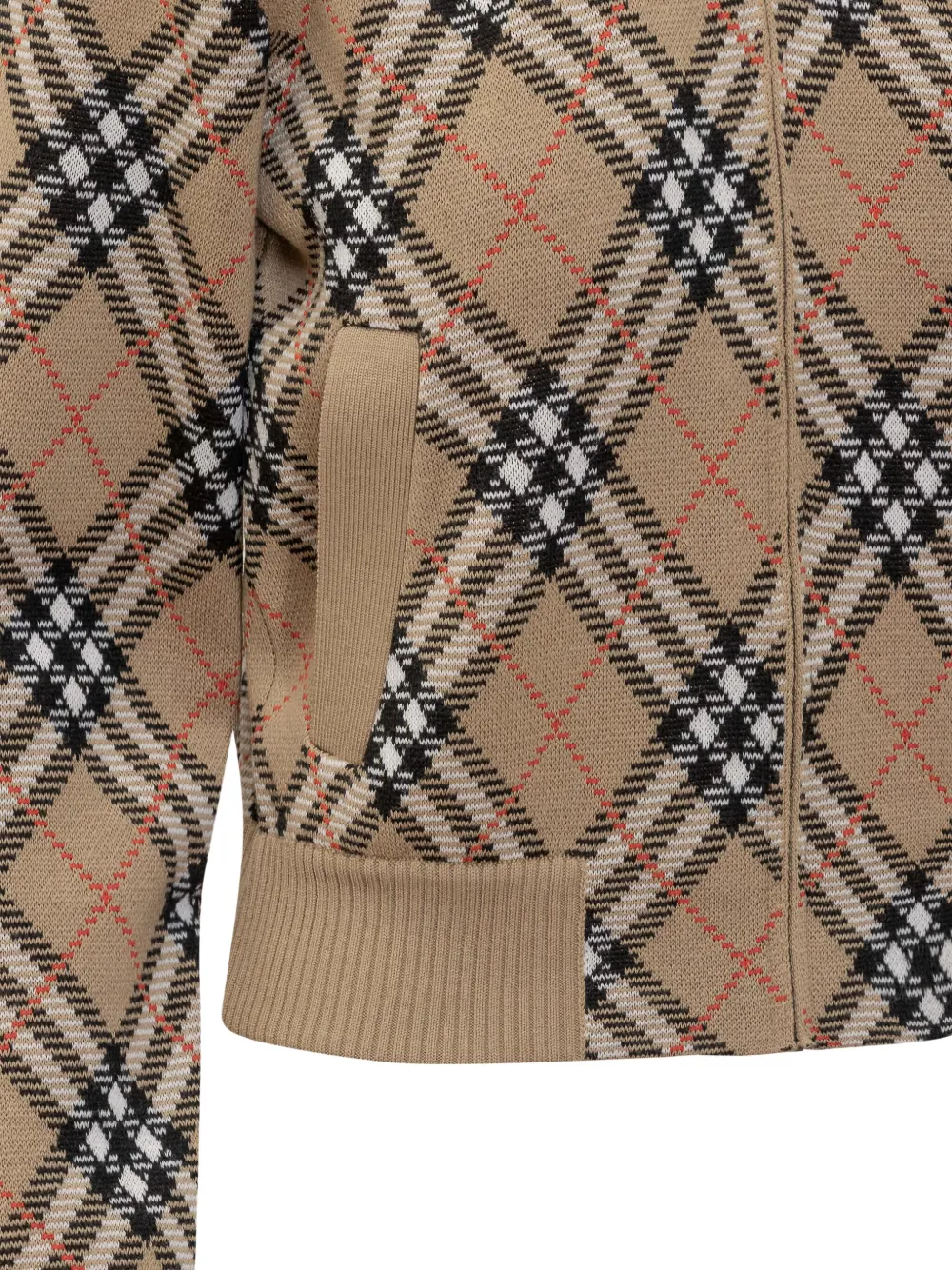 Burberry checked zip-up cardigan Beige