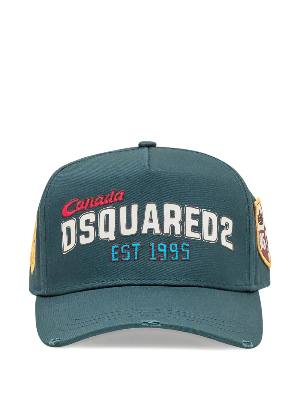 DSQUARED2 logo-print distressed baseball cap Groen