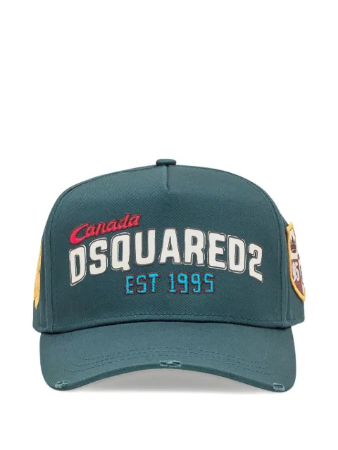 DSQUARED2 logo-print distressed baseball cap