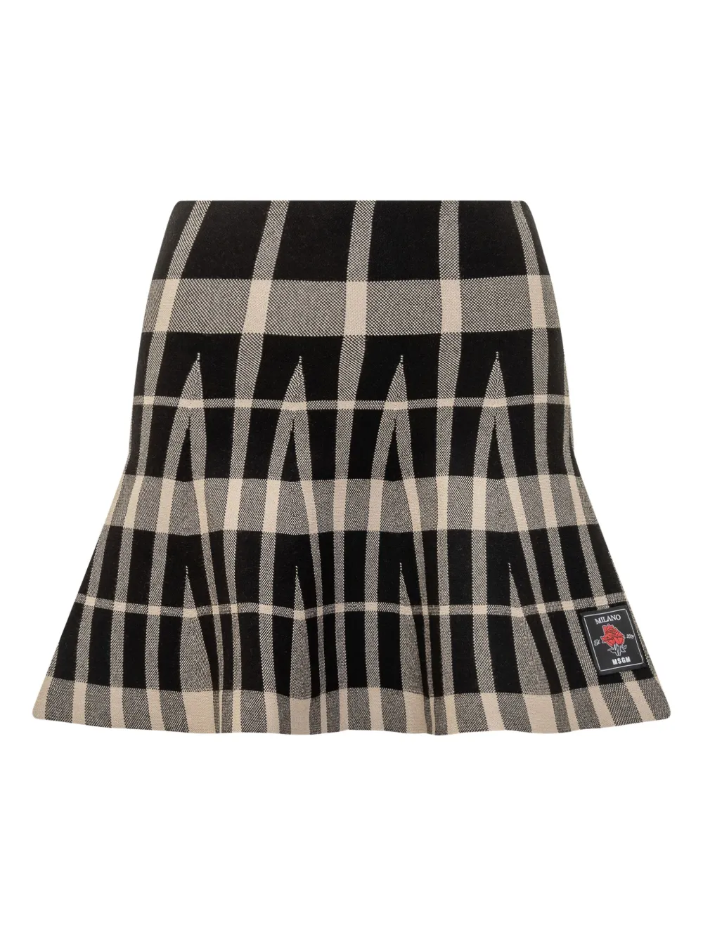 MSGM checked pleated skirt Zwart