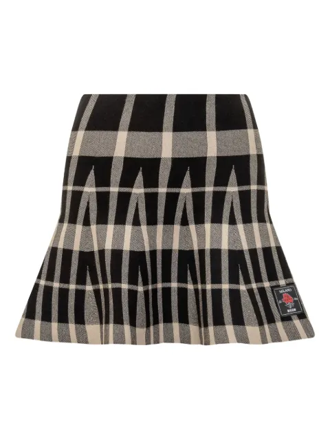 MSGM checked pleated skirt