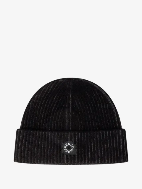Kenzo ribbed logo-detail beanie hat