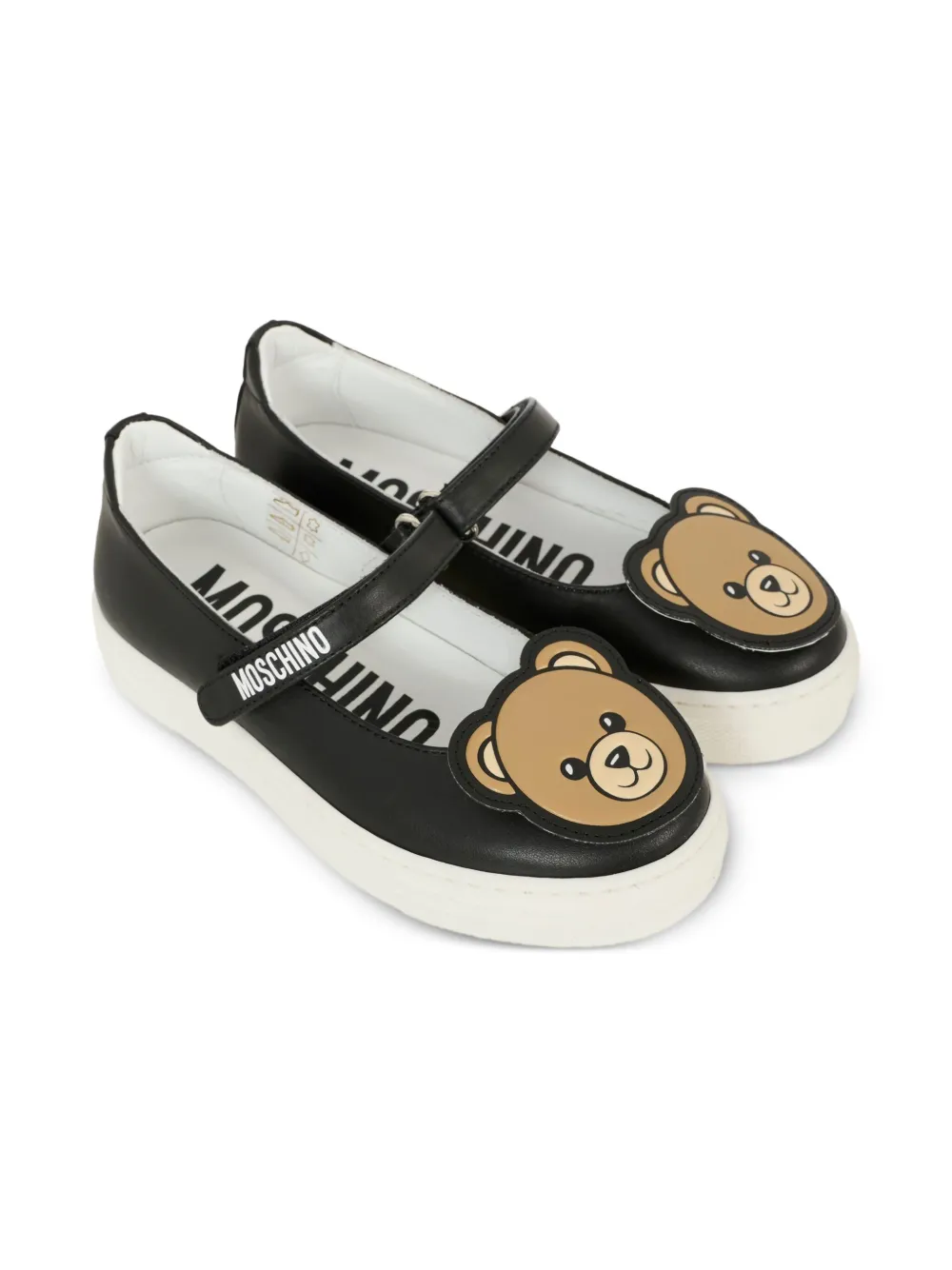 Moschino Kids teddy-embellish t sneakers Black