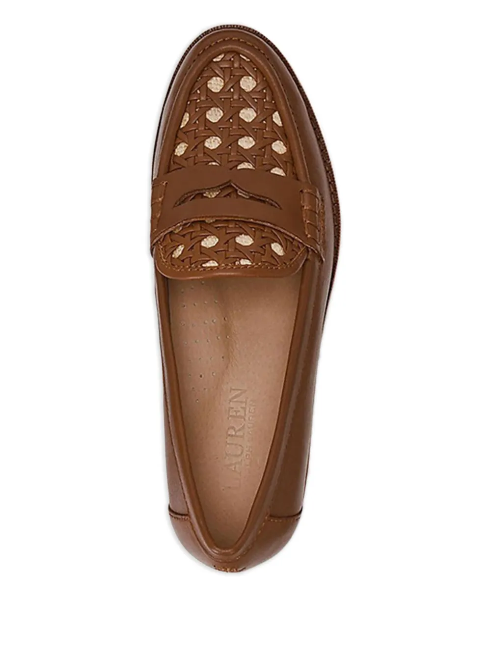 Lauren Ralph Lauren woven-detailed leather loafers Brown