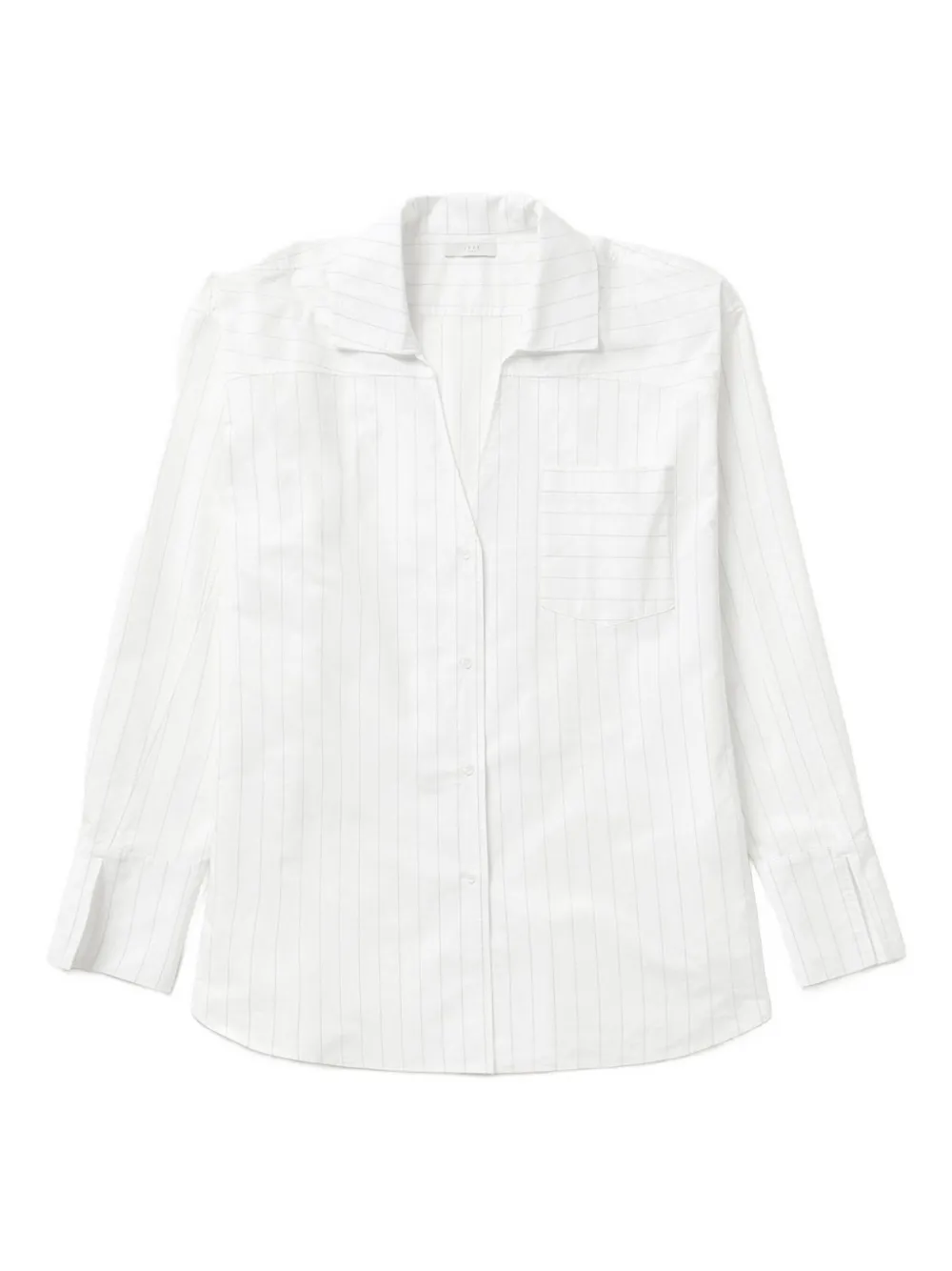 1989 STUDIO camisa manga larga con estampado de rayas diplomáticas | blanco | Image 1