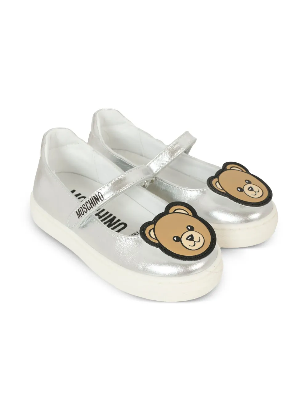 Moschino Kids teddy-embellish t ballerina Silver