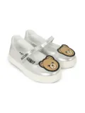 Moschino Kids teddy-embellishment ballerina - Silver