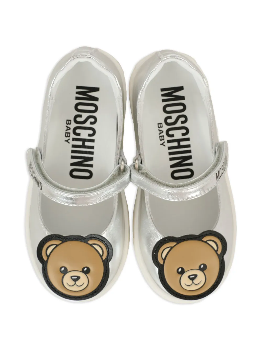 Moschino Kids Ballerina's verfraaid met teddybeer Zilver