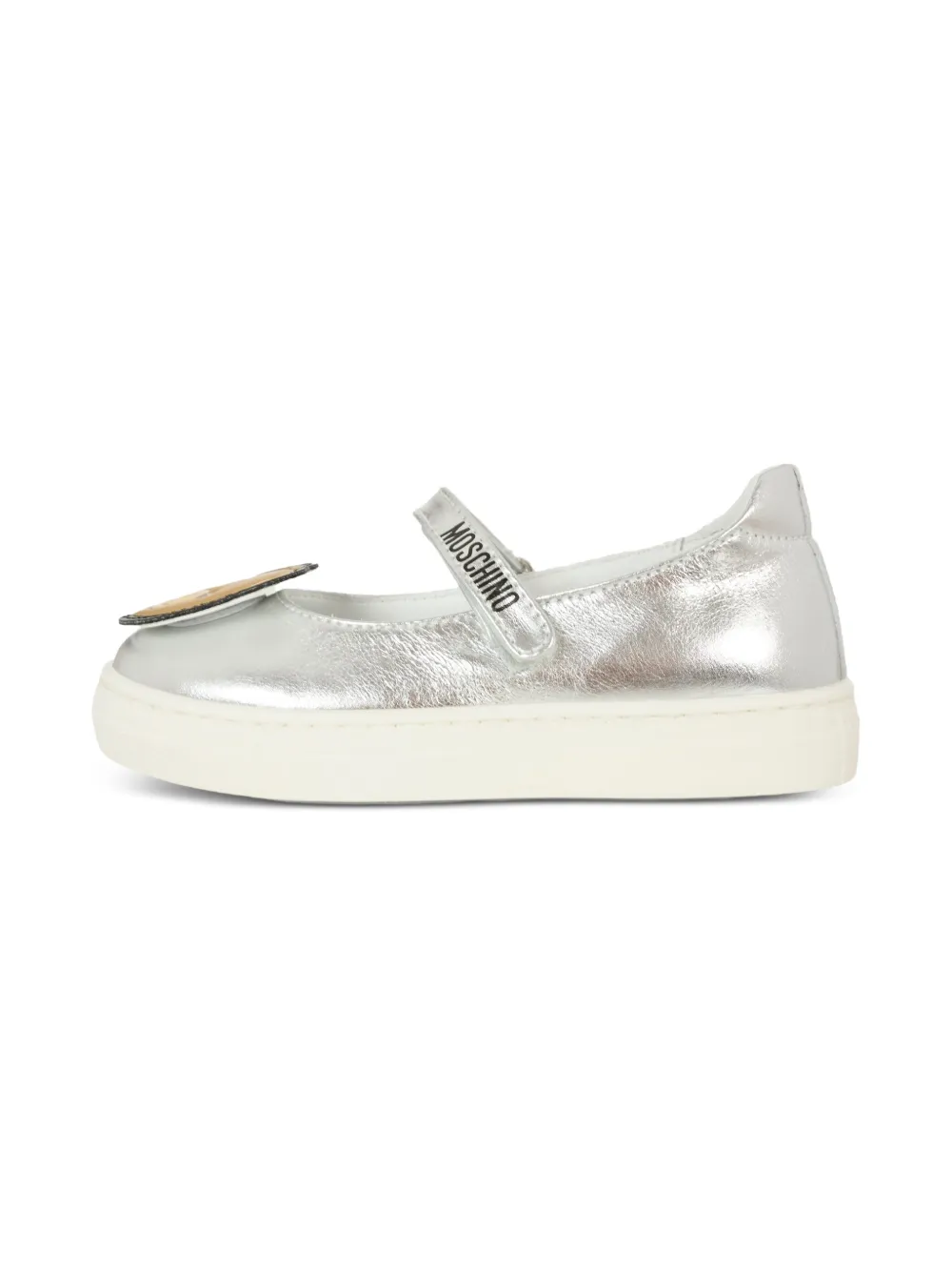 Moschino Kids Ballerina's verfraaid met teddybeer Zilver