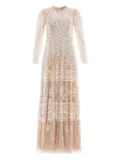 Needle & Thread Aurora sequin-embellished tiered gown - Neutrals