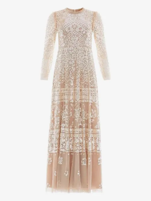 Needle & Thread Aurora sequin-embellished tiered gown