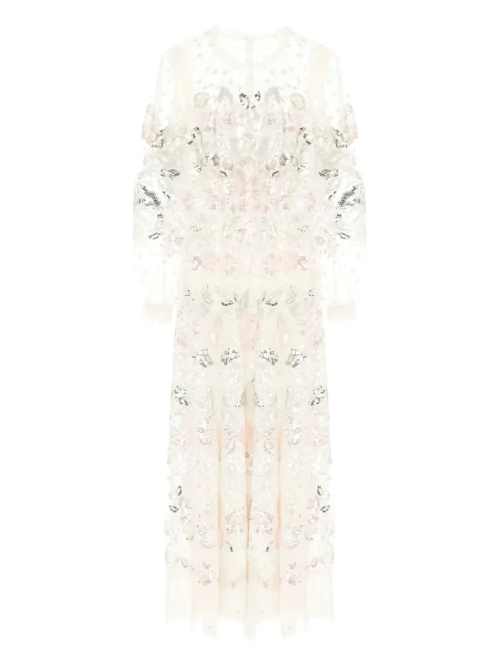 Needle & Thread Rosalie sequin-embellished long-sleeve gown - Toni neutri