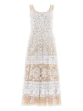 Needle & Thread sequin-embellished scoop-neck midi dress - Neutrals